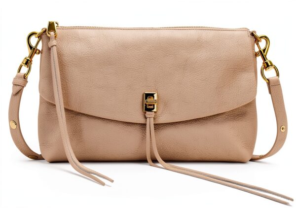 Rebecca Minkoff Darren Zip Umhängetasche Stein – verstellbarer Riemen-0