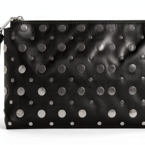 Rebecca Minkoff AYLA Clutch Schwarz elegante Abendtasche aus PU-0