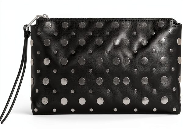Rebecca Minkoff AYLA Clutch Schwarz elegante Abendtasche aus PU-0