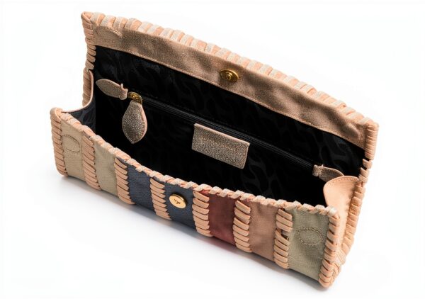 Rebecca Minkoff Patchwork Clutch Gold Silber Platino Rechteckig-2